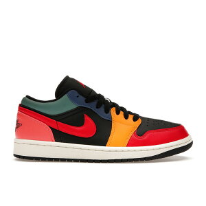 Jordan �W���[�_�� ���f�B�[�X �X�j�[�J�[ �yAir Jordan 1 Low SE Black Multi-Color (Women's)�z �T�C�Y US_7.5(24.5cm) Black/Taxi/French Blue/Fire Red