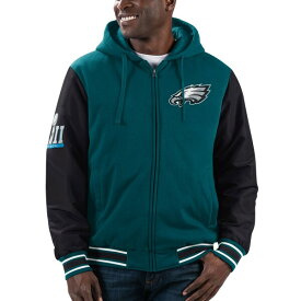 カールバンクス メンズ ジャケット＆ブルゾン アウター Philadelphia Eagles GIII Sports by Carl Banks Player Option FullZip Hoodie Midnight Green/Black