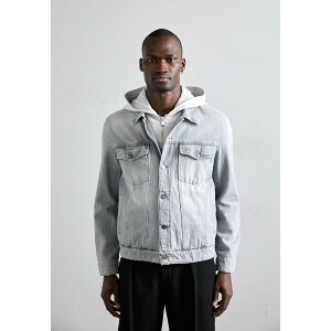 h_bv Y WPbgu] AE^[ JACKET WITH HOOD - Denim jacket - light grey