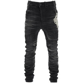 ボリス ビジャン サベリ メンズ デニムパンツ ボトムス Stone Washed Jeans With Used Effect BLACK DENIM (Black)
