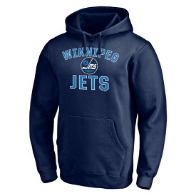 ファナティクス メンズ パーカー・スウェットシャツ アウター Winnipeg Jets Fanatics Branded Special Edition Victory Arch Pullover Hoodie Navy