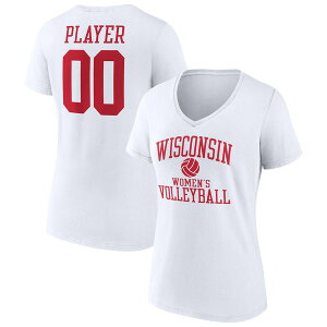 t@ieBNX fB[X TVc gbvX Wisconsin Badgers Women's Volleyball Fanatics Branded Women's PickAPlayer NIL Gameday Tradition VNeck TShirt White