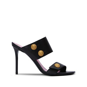 �o���}�� ���f�B�[�X �T���_�� �V���[�Y Button-fastening leather sandals Black