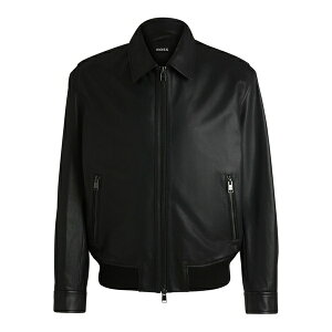 �{�X �����Y �W���P�b�g���u���]�� �A�E�^�[ Leather bomber jacket Black