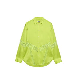 �G���G�X�W�C�G�� ���f�B�[�X �V���c �g�b�v�X Lace panel shirt Green