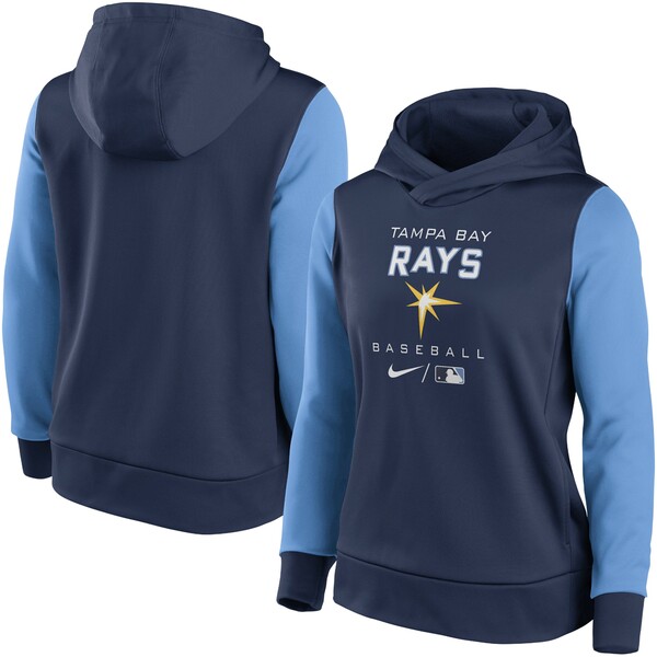 【SALE】ナイキ レディース パーカー・スウェットシャツ アウター Tampa Bay Rays Nike Women's Authentic Collection Pullover Hoodie Navy Light Blue
