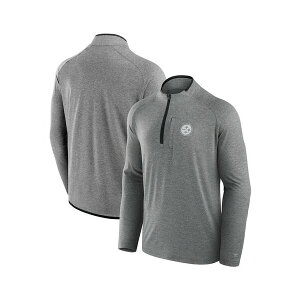 �t�@�i�e�B�N�X �����Y �W���P�b�g���u���]�� �A�E�^�[ Men's and Women's Charcoal Pittsburgh Steelers Front Office Performance Primary Quarter-Zip Jacket Charcoal