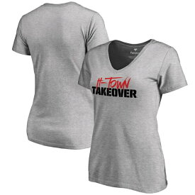 【送料無料】 ファナティクス レディース Tシャツ トップス Houston Cougars Women's HTown Takeover VNeck TShirt Heather Gray