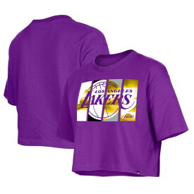 【送料無料】 ニューエラ レディース Tシャツ トップス Los Angeles Lakers New Era Women's Cropped TShirt Purple