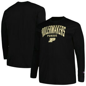 チャンピオン メンズ Tシャツ トップス Purdue Boilermakers Champion Big & Tall Arch Long Sleeve TShirt Black