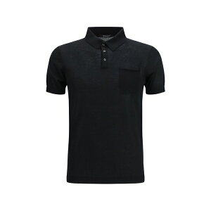 �A���S�i �����Y �|���V���c �g�b�v�X Chest-pocket short-sleeve polo shirt Black