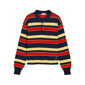 J.W.�A���_�[�\�� ���f�B�[�X �|���V���c �g�b�v�X Striped-pattern polo top Blue