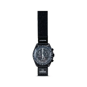 �X���b�` �����Y �r���v �A�N�Z�T���[ X omega moonswatch mission to the moonphase 42mm watch Black