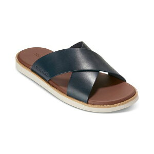 R[n[ Y T_ V[Y Men's Nantucket Cross Strap Slip-On Slide Sandals Navy Blazer