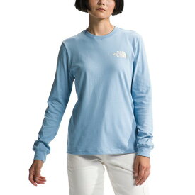 ノースフェイス レディース カットソー トップス Women's Long-Sleeve Graphic T-shirt Steel Blue/white Dune