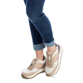 キシタイ レディース スニーカー シューズ Women's Suede Lace-Up Sneakers By XTI Beige