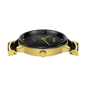ラド レディース 腕時計 アクセサリー Unisex Swiss Centrix Diamond (1/20 ct. t.w.) Black Ceramic & Gold PVD Bracelet Watch 40mm Black
