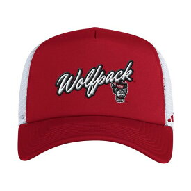 アディダス レディース 帽子 アクセサリー Men's Red NC State Wolfpack Script Trucker Snapback Hat Red