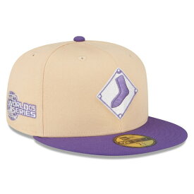 ニューエラ メンズ 帽子 アクセサリー Chicago White Sox New Era 2005 World Series Side Patch 59FIFTY Fitted Hat Peach/Purple