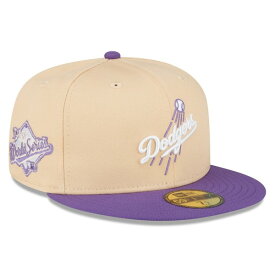 ニューエラ メンズ 帽子 アクセサリー Los Angeles Dodgers New Era 1988 World Series Side Patch 59FIFTY Fitted Hat Peach/Purple