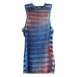 �W�����|�[�� �S���`�G ���f�B�[�X �J�b�g�\�[ �g�b�v�X Striped-pattern mesh top -