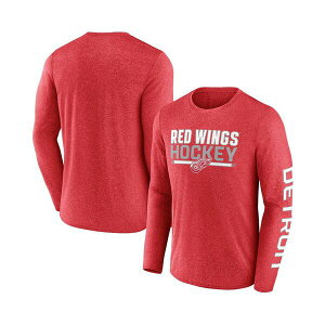 �t�@�i�e�B�N�X �����Y �V���c �g�b�v�X Men's Heather Red Detroit Red Wings Sweep Iconic Synthetic Long Sleeve T-Shirt Heather Red