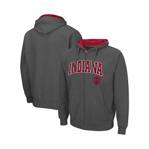 RVA Y p[J[EXEFbgVc AE^[ Men's Charcoal Indiana Hoosiers Arch Logo 3.0 Full-Zip Hoodie Charcoal