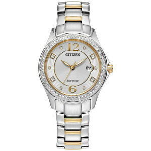 V`Y fB[X uXbgEoOEANbg ANZT[ Eco-Drive Women's Crystal Two-Tone Stainless Steel Bracelet Watch 30mm Two-tone
