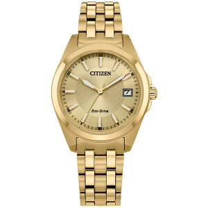 V`Y fB[X uXbgEoOEANbg ANZT[ Eco-Drive Women's Peyten Gold-Tone Stainless Steel Bracelet Watch 33mm Gold-tone