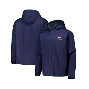 _ubN Y WPbgu] AE^[ Men's Navy Denver Broncos Tropic Waterproof Packable Full-Zip Hoodie Jacket Navy