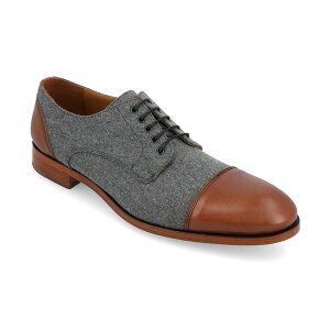 タフト メンズ ドレスシューズ シューズ Men's Jack Handcrafted Leather, Velvet and Wool Dress Shoes Gray, Brown