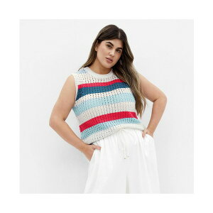 VeB[VbN fB[X Jbg\[ gbvX Plus Size Cornelia Stripe Top Sunset stripe