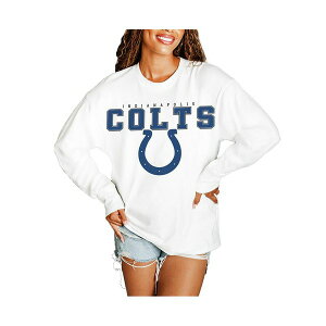 Q[fC fB[X Jbg\[ gbvX Women's White Indianapolis Colts Big Goals Oversized Long Sleeve T-Shirt White