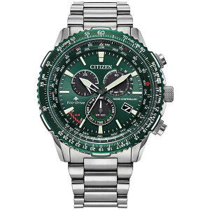 V`Y fB[X uXbgEoOEANbg ANZT[ Eco-Drive Men's Chronograph Promaster Sky Stainless Steel Bracelet Watch 46mm Silver-tone