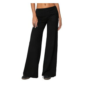 GfBNebh fB[X JWApc {gX Womens Wide Leg Fold Over Pants Black