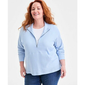 �X�^�C���A���h�R�[ ���f�B�[�X �p�[�J�[�E�X�E�F�b�g�V���c �A�E�^�[ Plus Size Waffle-Knit Half-Zip Top, Macy's Exclusive Croquis