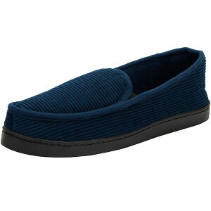 LOTCY Y T_ V[Y Men's Cotton Corduroy Slippers Navy