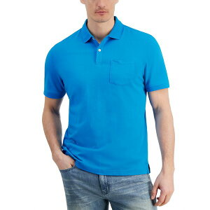 クラブルーム メンズ シャツ トップス Men's Solid Jersey Polo with Pocket, Created for Macy's Electric Sea