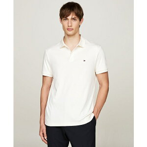 g~[ qtBK[ Y Vc gbvX Men's Regular-Fit Liquid Cotton Collar Stripe Detail Polo Shirt White