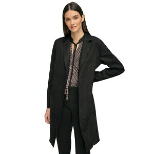 g~[ qtBK[ fB[X WPbgu] AE^[ Women's Fuaux-Suede Long-Sleeve Topper Jacket Black