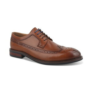 �o�[�X���[ �����Y �h���X�V���[�Y �V���[�Y Men's Asherr Long Wing Brogue Leather Dress Shoes, Created for Macy's Tan Leather