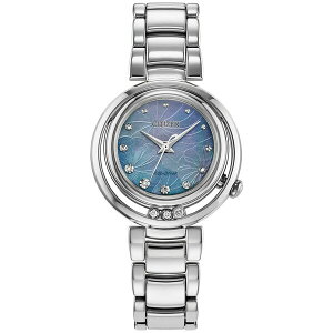 V`Y fB[X uXbgEoOEANbg ANZT[ Eco-Drive Women's Arcly Diamond (1/10 ct. t.w.) Stainless Steel Bracelet Watch 30mm Silver-tone