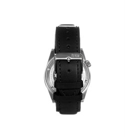 レイン レディース 腕時計 アクセサリー Men Francis Leather Watch - Black/Silver, 42mm Black/silver