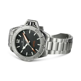 ハミルトン レディース 腕時計 アクセサリー Men's Swiss Automatic Khaki Navy Frogman Stainless Steel Bracelet Watch 46mm Black