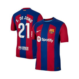 ナイキ レディース Tシャツ トップス Men's Frenkie de Jong Royal Barcelona 2023/24 Home Authentic Jersey Royal