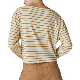 ラッキーブランド レディース Tシャツ トップス Women's Breton Striped Cotton Long-Sleeve T-Shirt Cream/gold Stripe