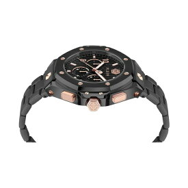 フィリッププレイン レディース 腕時計 アクセサリー Men's Chronograph Black Ion Plated Bracelet Watch 46mm Black