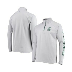 コロンビア レディース ジャケット＆ブルゾン アウター Men's Gray Michigan State Spartans Terminal Tackle Fleece Raglan Omni-Shade Quarter-Zip Jacket Gray