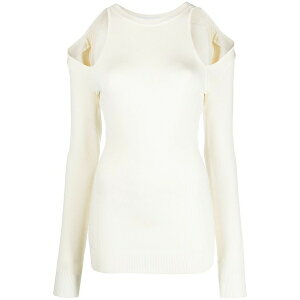 �G�[�[�b�g �t�@�N�g���[ ���f�B�[�X �j�b�g&�Z�[�^�[ �A�E�^�[ Cut-out shoulder jumper White