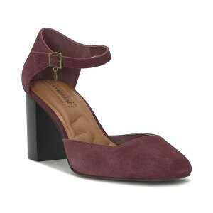 ���b�L�[�u�����h ���f�B�[�X �q�[�� �V���[�Y Women's Kanira Square-Toe Stacked Heel Pumps Cranberry Suede